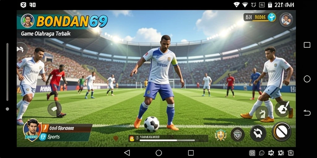 Screenshot utama BONDAN69 menampilkan pemain dalam aksi olahraga seru.