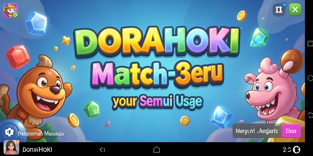 Screenshot utama DORAHOKI menampilkan gameplay Match-3 yang menarik dan seru.