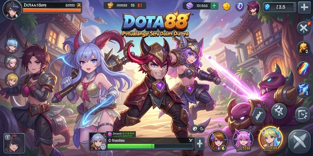 Screenshot gameplay DOTA88 dengan karakter anime yang menarik.