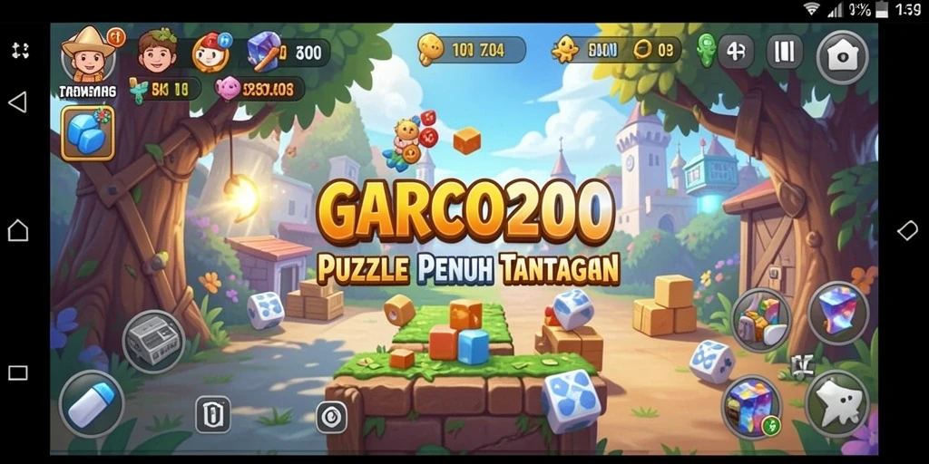 Tampilan gameplay GARCO200 yang menantang dan penuh warna.