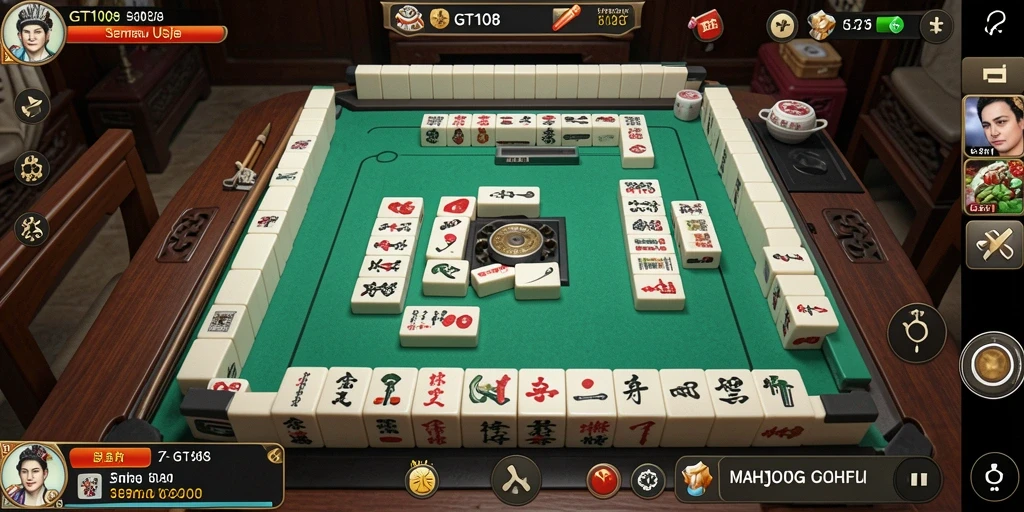 Tampilan gameplay Mahjong yang seru di GT108.