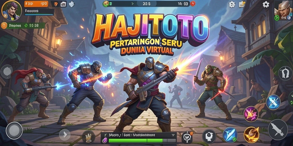 Gameplay seru pertarungan karakter dalam HAJITOTO.
