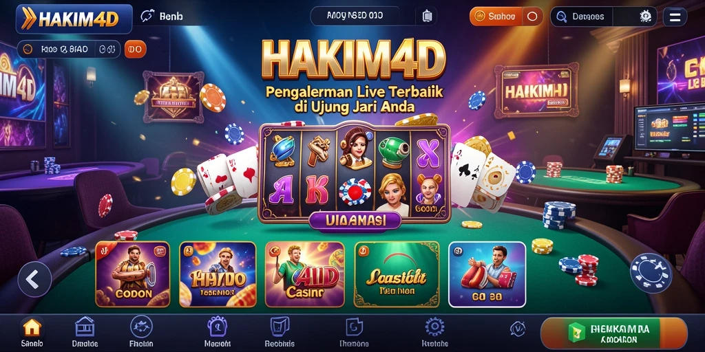 Tampilan gameplay seru HAKIM4D yang mendebarkan di dunia kasino live.