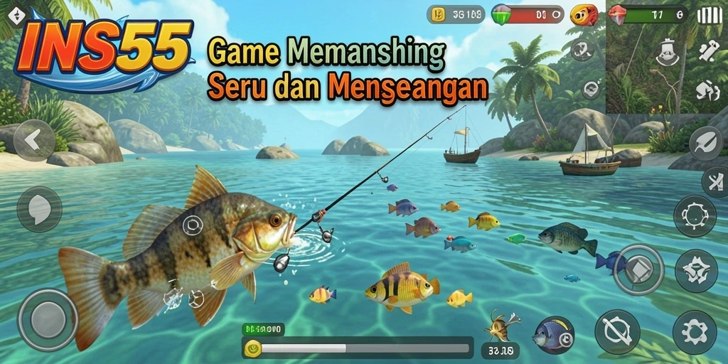 Gameplay INS55 yang seru saat memancing di lokasi yang menakjubkan.