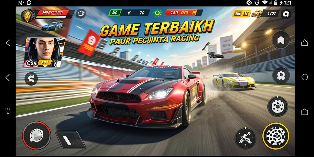 Gameplay MPO2121 yang seru dan mendebarkan saat balapan.