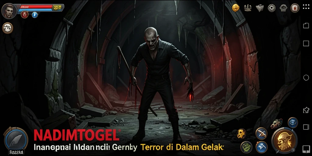 Gameplay mencekam NADIMTOGEL dengan suasana gelap dan misterius.