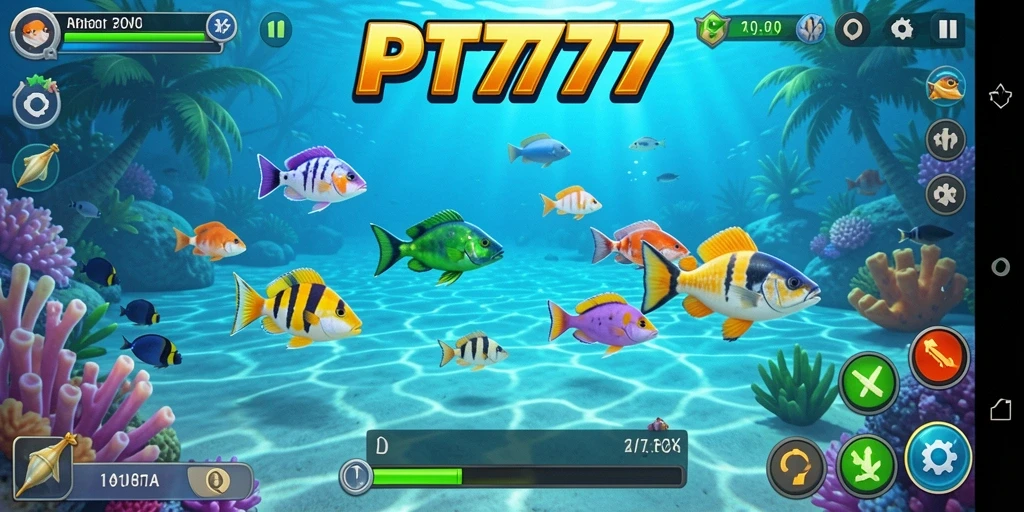 Gameplay PT777 menampilkan aksi menembak ikan secara intens.