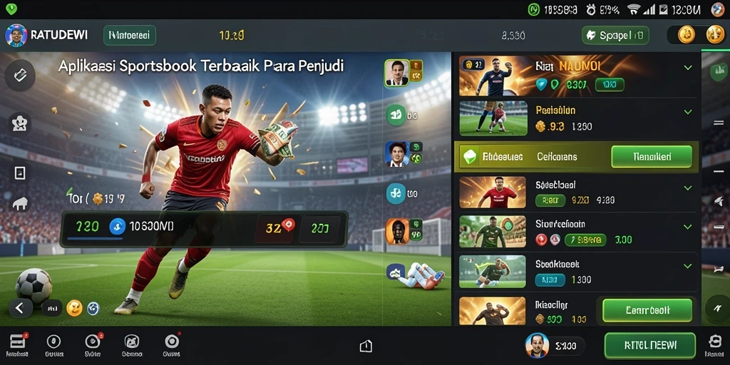 Tampilan gameplay Sportsbook yang menarik di RATUDEWI.