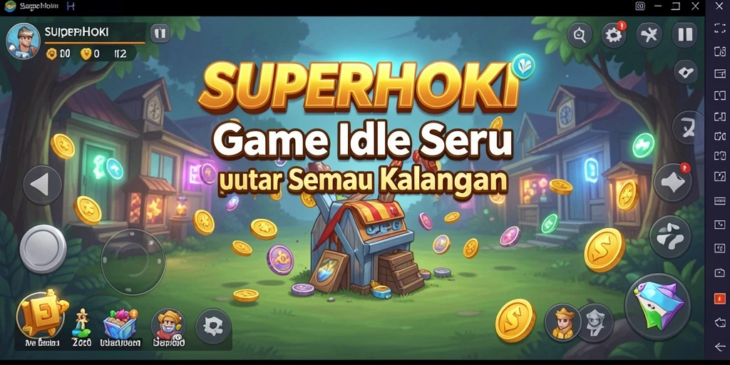 Tampilan gameplay <strong>SUPERHOKI</strong> yang menawan dengan elemen Idle.